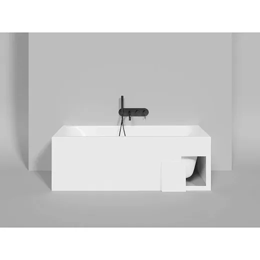 Ванна Salini Orlanda Kit 102115MF 160 х 70 см, из искусственного камня S-Sense, с донным клапаном, цвет белый матовый, покраска по RAL полностью