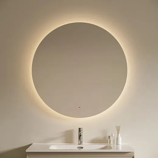 Зеркало Sancos Sfera 2.0 SF2.1000, 100 см, с подсветкой, c сенсорным выключателем, цвет белый