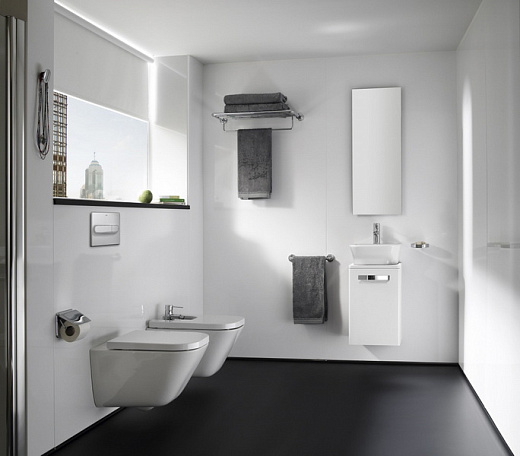 Унитаз подвесной Roca Gap Clean Rim 34647L000 + 801472003 с пневмокрышкой Slim