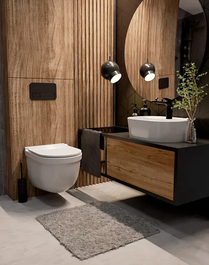 AQM2010 Унитаз подвесной AQUAme сиденье SoftClose, технология смыва QUIET, скрытый крепеж. 520х360х410