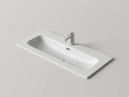 Умывальник накладной Ceramicanova Лючия прямоугольный с отверстием под смеситель белый, CN6097