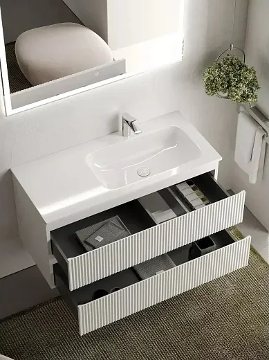 Тумба под раковину Sancos Snob R 100 см подвесная, правая, Bianco, SNR100RW
