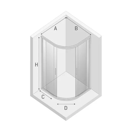Душевой уголок New Trendy NEW VARIA 80x80x190 (var 2)