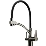 Смеситель для кухонной мойки Sancos Eri SC4001GG, с подключением к фильтру, с гибким изливом, цвет воронёная сталь, gunmetal
