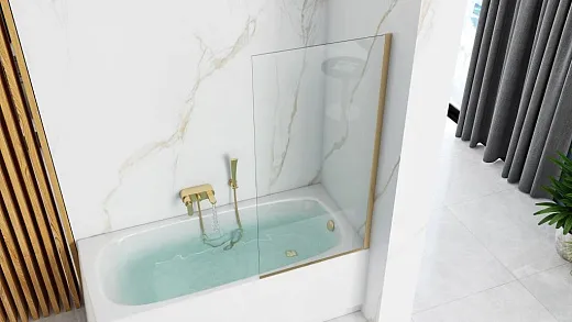 Душевая шторка Rea Elegant Gold 70 70x140 (профиль золото)
