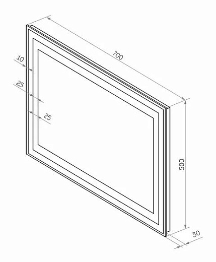 Зеркало Континент Торрес Люкс LED 70x50 с подсветкой ЗЛП1532
