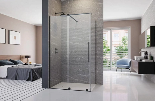 Душевая дверь Radaway Furo KDJ Black, 62,2 x 200 см, стекло прозрачное, профиль черный, левая, 10104622-54-01L Душевая дверь Radaway Furo KDJ Black, 62,2 x 200 см, стекло прозрачное, профиль черный, левая, 10104622-54-01L