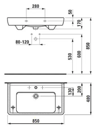 Раковина Laufen Pro 8.1395.6.000.104.1 накладная