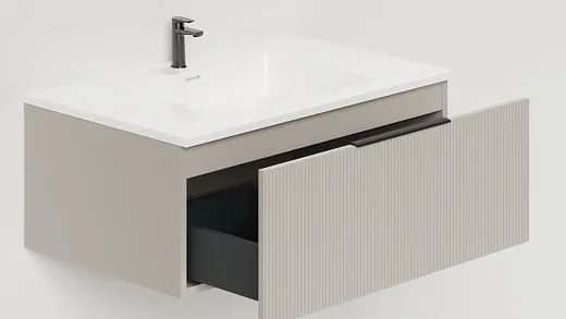 T800V1G Тумба под умывальник Salini TOUCH V 80 Grey вертикальная фрезеровка