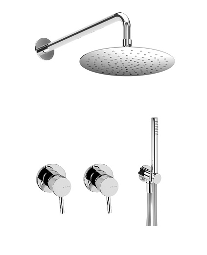 Система скрытого монтажа Bruma Lusitano на 2 потока Set 107 120 1 CR-Double, верхний душ 250мм Chrome