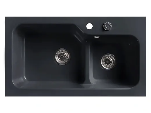 Мойка кухонная Belux SG-REC-DUO 8045-01 Черный обсидиан, 4810924266590