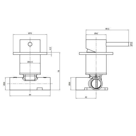 Смеситель для душа AQUAme Siena AQM8804BС брашированная медь встраиваемый