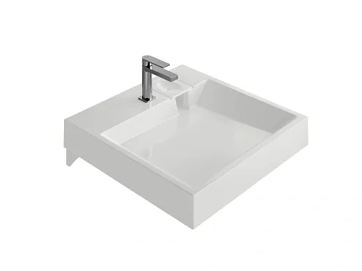 Умывальник над стиральной машиной Ceramicanova Квадрат (Quattro) 60x60x9.5см с кронштейнами, белая, CN0103