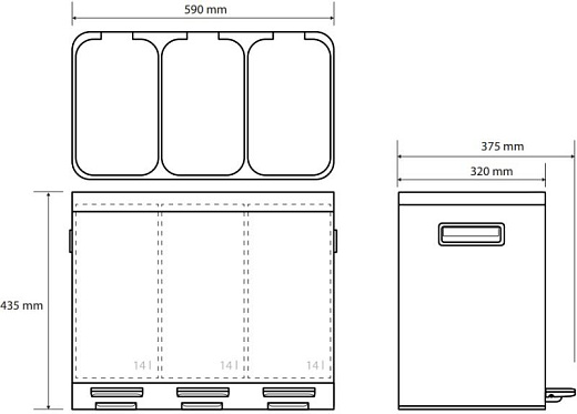 Мусорное ведро Bemeta Home 104315262 с педалью матовая сталь