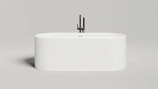 Ванна Salini Перла Плюс 1049102GF, 170 х 80 см, из искусственного камня С-Сенс/S-Sense, цвет белый глянцевый, покраска по RAL полностью