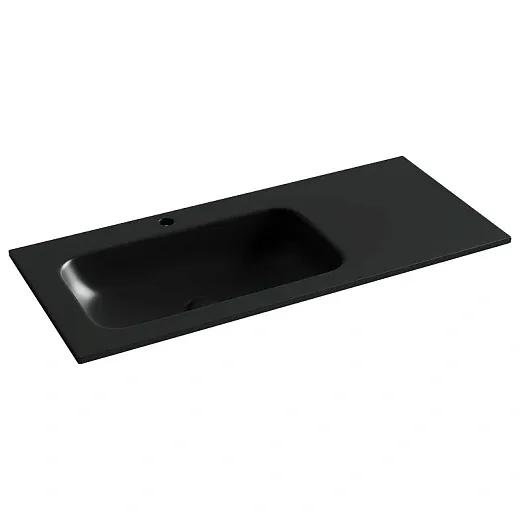 Раковина Ceramicanova Grace CN7015MB/CN7014MB, 101 см, сантехфарфор, чаша слева/справа, черная матовая