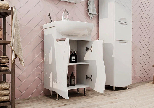 Тумба напольная Volna Adel 50.2D под умывальник Ладога белая