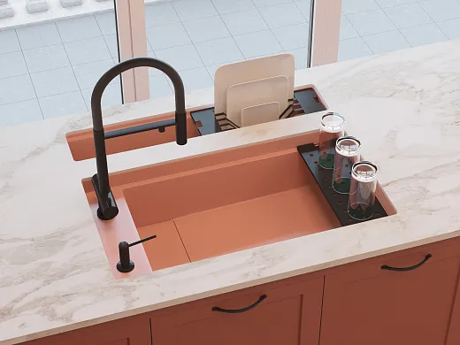Кухонная мойка Omoikiri Kinaru PRO 86-U/I CN Artceramic/canyon