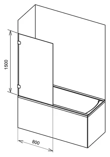 Шторка на ванну Ravak BVS1-80 Transparent, фурнитура хром