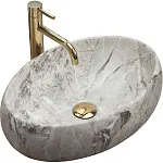 Умывальник Rea LINDA STONE U1020S 48x33 мрамор серый