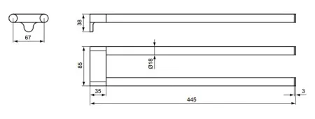 Полотенцедержатель Ideal Standard Connect двойной