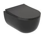 Подвесной унитаз Ceramicanova Modena Rimless, CN6063MB, безободковый, крышка-сиденье микролифт, черный матовый, сантехфарфор