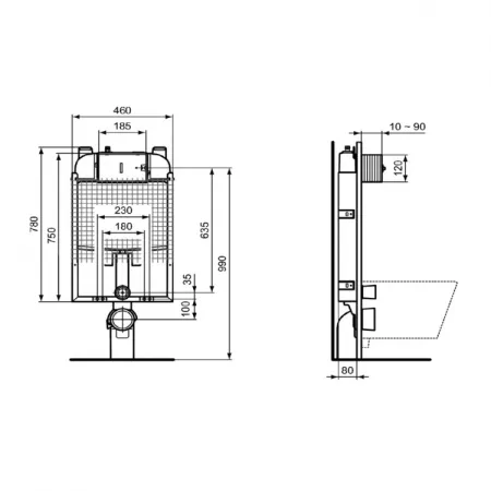 Инсталляция для унитаза Ideal Standard PROSYS, R020567