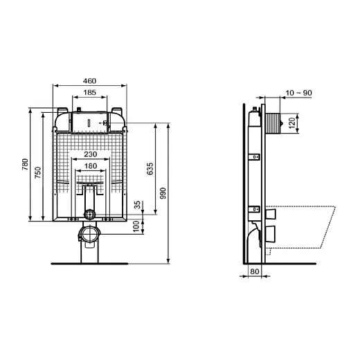 Инсталляция для унитаза Ideal Standard PROSYS, R020567