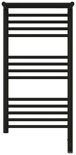 Полотенцесушитель электрический Сунержа Богема 3.0 800 x 400 с полкой, ширина 43.2 см, высота 92.4 см, матовый черный, L/R