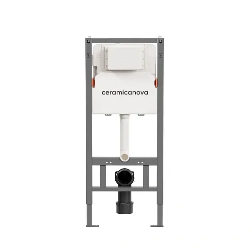 Комплект: инсталляция Ceramicanova Balance с кнопкой Balance Rect белой и унитаз подвесной Ceramicanova Play Rimless с сиденьем микролифт