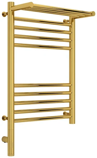 Полотенцесушитель электрический Сунержа Богема 3.0 600 x 400 с полкой, ширина 43.2 см, высота 72.4 см, золото, L/R