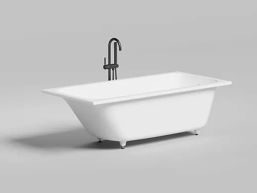 Ванна Salini Orlanda Kit 102126MF, 170 х 80 см, из искусственного камня S-Stone, цвет белый матовый, покраска по RAL полностью