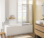 Шторка на ванну Good Door Screen SLR-100-C-CH 100 x 140 см распашная, раздвижная, стекло прозрачное, профиль хром, ПД00120