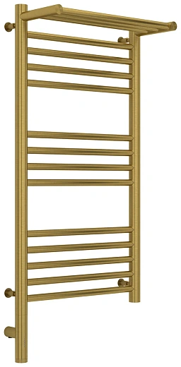 Полотенцесушитель электрический Сунержа Богема 3.0 800x400 с полкой, состаренная латунь, L/R