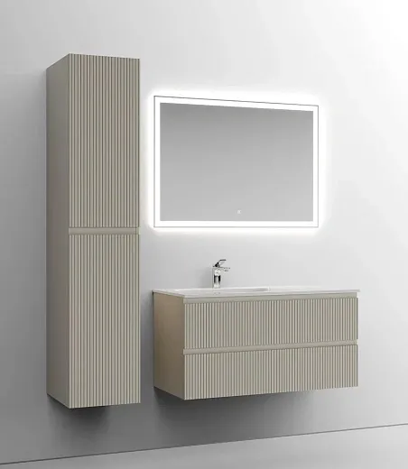 Тумба под раковину Sancos Snob T 100 см подвесная, левая, Beige Soft, SNT100LCE