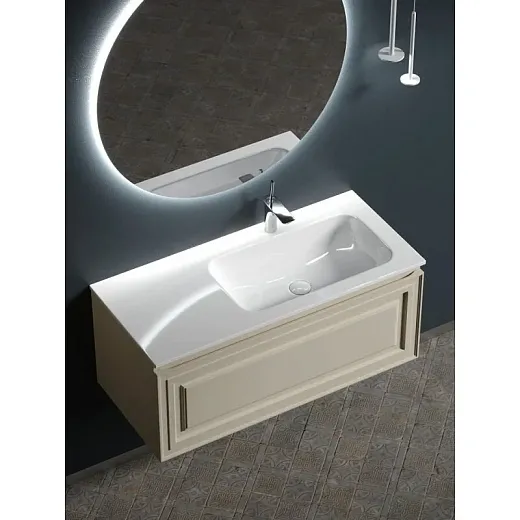 Тумба под раковину Sancos Very 100 см, подвесная, правая/левая, цвет Beige Soft, VR100RCE/VR100LCE