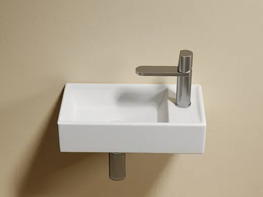 Умывальник подвесной Ceramicanova Element прямоугольный 410х225х105мм чаша слева, CN6051LMW