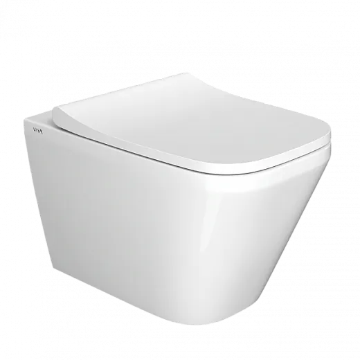 Комплект инсталяции VitrA Integra Square с унитазом безободковым, с сиденьем микролифт, кнопка смыва глянцевый хром, 9856B003-7207