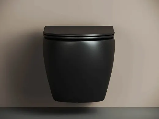 Подвесной безободковый унитаз Ceramicanova Metropol CN4002MB Rimless черный матовый, сиденье микролифт, сантехфарфор (выставочный образец, отсутствует упаковка)
