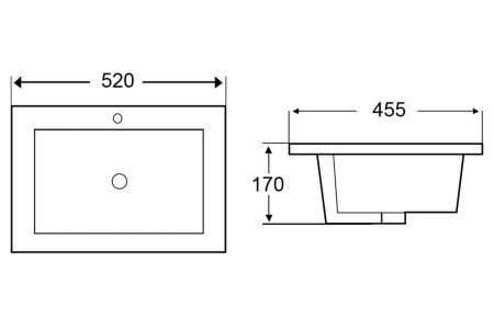 Умывальник врезной Roxen Rumi 570250