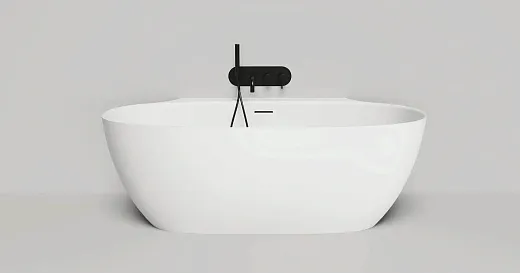 Ванна Salini Alda Wall 101925MF, 170 х 89 см, из искусственного камня S-Stone, цвет белый матовый, покраска по RAL полностью