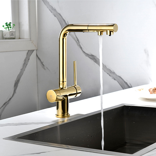 Смеситель PAULMARK SERPENTINE Se213222-G, (золото)