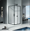 Душевой уголок Good Door Cofe CR-80-C-B , 80 х 80 х 190 см, стекло прозрачное, профиль черный, КФ00005