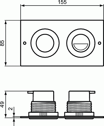 Кнопка смыва пневматическая  Ideal Standard ProSys Septa Pro P2 R0134MY полированный хром