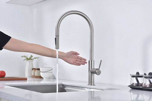 Смеситель PAULMARK SENSO Se215180-BS, (стальной/нержавеющая сталь)