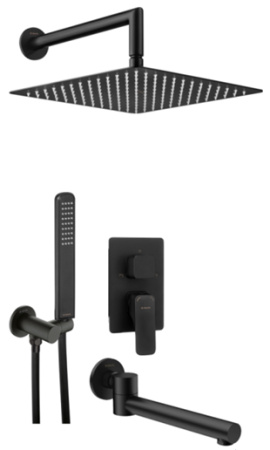Душевая система скрытого монтажа Deante HIACYNT NERO-2 черный