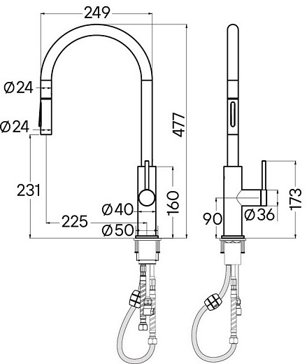 Смеситель PAULMARK SENSO Se215180-BS, (стальной/нержавеющая сталь)