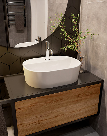 AQM5002 Раковина настольная AQUAme с отверстием под смеситель. 505x385x120