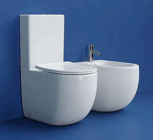 Напольный унитаз Ceramicanova Metropol CN4001T-B/CN4001-T, безободковый, смыв Торнадо, сиденье микролифт, белый, сантехфарфор