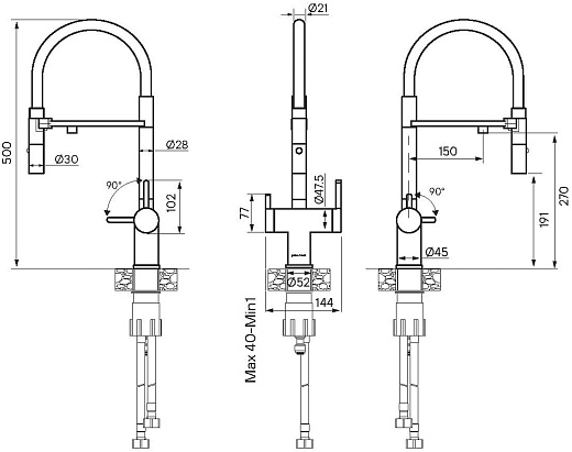Смеситель для кухни Paulmark Gravity Starke Gr213888-CR хром, гибкий излив
